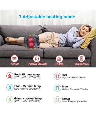 HONGJING Heated Knee Massager Brace Wrap - Pain Relief & Relaxation for Knee | Buy 1 Pair Online - Buy Online on GoSupps.com