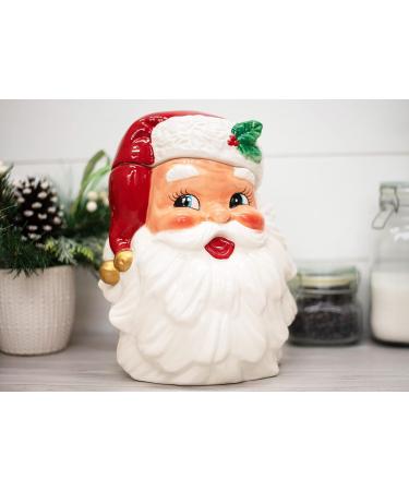 Transpac Santa Bright Red & Classic White 11.75 Ceramic Christmas Cookie Jar - Buy Online on GoSupps.com