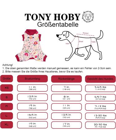 Tony Hoby Dog Libra Suit - Light Cotton 4-Leg Hedge Suit for Small to Medium Dogs | Floral & Rabbit Design (Pink Large) - Buy Online on GoSupps.com