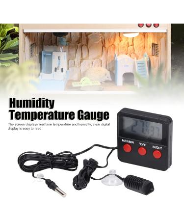 Humidity Temperature Sensor Accurate Small Real Time Display Electronic Thermometer Hygrometer Light Digital with External Probe for Pet for Reptile - Buy Online on GoSupps.com