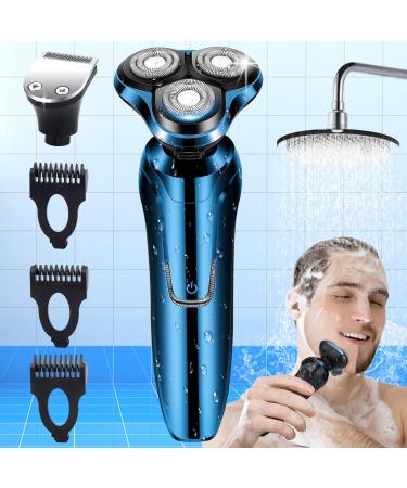 Handsomeface Electric Razor for Men, Mens Electric Shavers, 4 in 1 Dry Wet Waterproof Rotary Shaver Razors, Cordless Face Shaver USB Rechargeable for Shaving Traveling Gift for Dad Husband