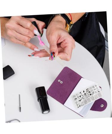 Mikinona 2pcs Nail Art Card Holder Stamping Nail Forms Sticker Organizer Rectangular Nail Art Plate Nail Stencil Bag Nail Art Stand Nail Steel Plate Package Nail Decals Purple Christmas Purple 14.5X9.5X1.8CM - Buy Online on GoSupps.com