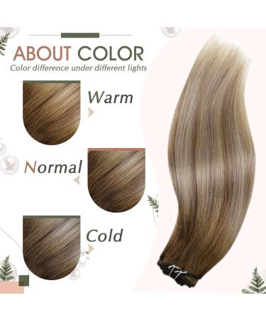 Runature Real Hair Tape Extensions - 55cm Balayage Brown Blonde Ombre #3/8/22 | 100g Remy Hair for Seamless Volume - Buy Online on GoSupps.com