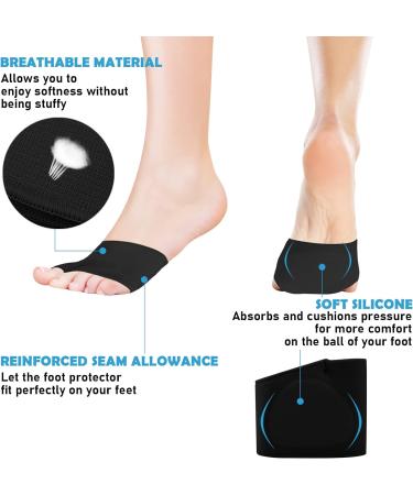 2 Pair Soft Gel Metatarsal Pads for Ball of Foot Pain Relief - Men & Women - Black & Beige - Buy Online on GoSupps.com