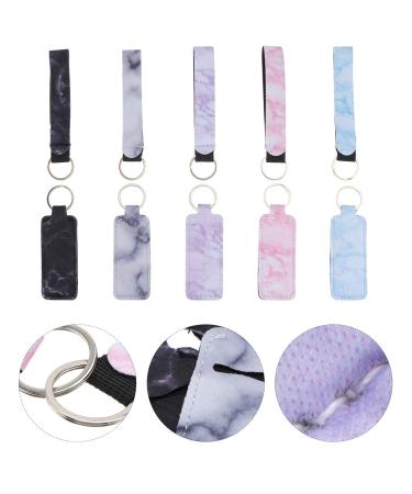 Frcolor 10-Piece Chapstick Holder Neoprene Bracelet Lanyard - Stylish Key Ring for Lip Balm Lotion & Toiletries - Marble Design - Buy Online on GoSupps.com
