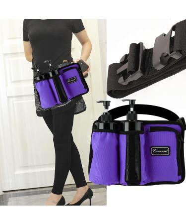 Massage Oil Holster Bag - 3 Bottle Violet - Ideal for Massage Therapists | Lotion & Oil Storage - Buy Online on GoSupps.com