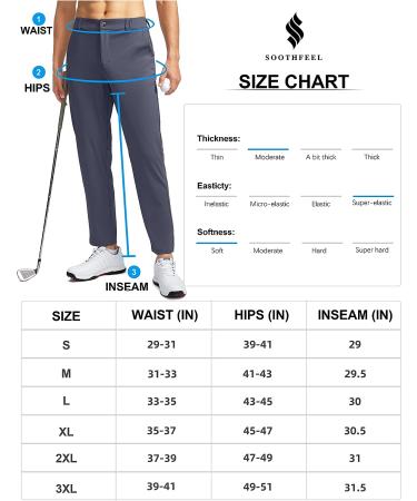 Soothfeel Men's Golf Pants | Slim Fit Stretch Sweatpants | 5-Pocket Casual Travel Dress Work Pants - Buy Online on GoSupps.com