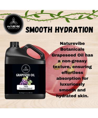 Naturevibe Botanicals Huile de p pins de raisin 946 ml | 100 % pure et naturelle | Id ale pour les soins de la peau et des cheveux Huile de p pins de raisin 946 ml (Lot de 1) - Buy Online on GoSupps.com