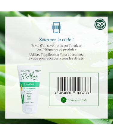 Ciel d'Azur Labs - Styling Gel - 73% Organic & Fair Trade Aloe Vera - Strong Hold Hydrates and Structures - Cosmos Organic Certified - 99% Natural Origin - 150 ml Tube - Buy Online on GoSupps.com