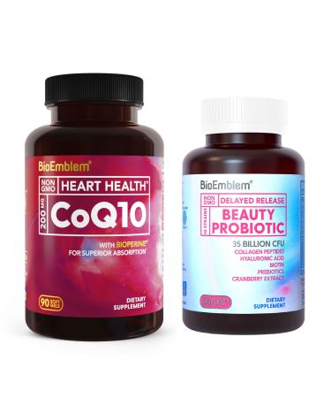 BioEmblem Beauty Probiotics for Women and CoQ10 with BioPerine 90 Count