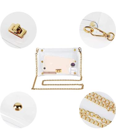 MOETYANG Transparent Clear Crossbody Stadium Bag with Golden Chain - Stadium Approved Shoulder Purse - Buy Online on GoSupps.com