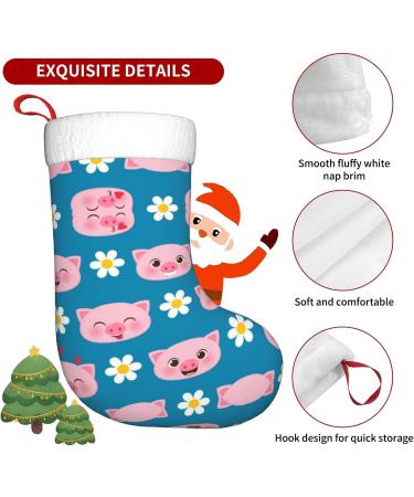 Floral Pattern Velvet Christmas Socks - Cute Pig Design for New Year | One Size International Shipping - Buy Online on GoSupps.com