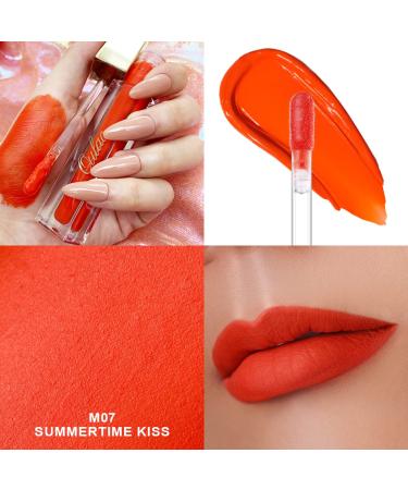 Oulac Matte Liquid Orange Lipstick - Long Lasting, Waterproof, Vegan & Cruelty-Free | M07 Summertime Kiss - Buy Online on GoSupps.com
