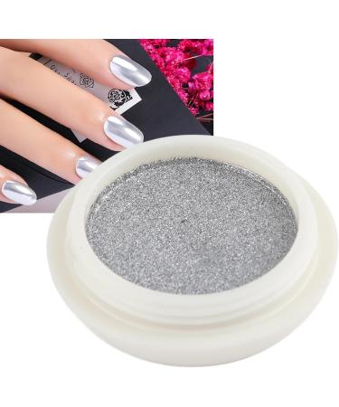 Nail Mirror Powder - Chrome Glitter Pigment for Stunning Nail Art | Silver White Manicure Effect - Buy Online on GoSupps.com