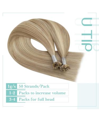 Youngsee Bonding Extensions - Real Hair U-Tip Extensions 40 cm Gold/Blond #16/22 - 50g Remy Hair for Effortless Styling - Buy Online on GoSupps.com