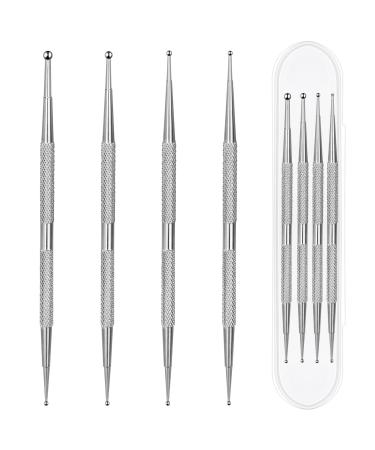 Dotting Tools 4 Pcs Professional Ball End Nail Art Tools Nail Art Brushes Nail Design Tools Stailess Steel Dotting Pen Tool Nail Art Kit Rhinestone Picker Tool Pottery Tools Polymer Clay Tools