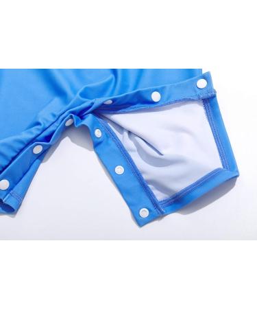 BONVERANO Baby Boys Swimsuit | Short-Sleeve Zipper One Piece with UPF 50+ Sun Protection | 9-12 Months Blue Pocket - Buy Online on GoSupps.com