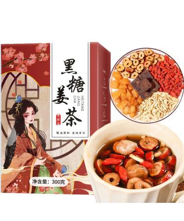 jujube tea10.58oz/300g Black sugar ginger jujube tea Black sugar red dates goji berries and osmanthus garden beverage tea bag