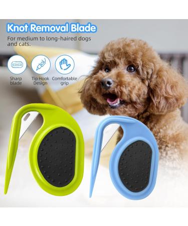 2 PCs Pet Knotting Comb Set - Effective Hair Removal for Cats & Dogs | Blue & Green Knitting Comb for Matted Fur - Buy Online on GoSupps.com
