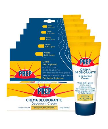 PREP 6 x Preparatory Cream for All Skin Types Alcohol-free Antiperspirant Everyday Delicate Fragrance Long Lasting Fresh Feel - 6 x 35ml Bottles