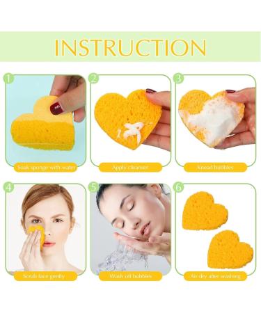 Heart Shape Facial Sponges Easy to Use Natural Cosmetic Spa Sponges Natural Heart Makeup Sponges Convenient Heart Sponge Applicators Long-Lasting Heart Cosmetic Pads for Makeup Remover - Buy Online on GoSupps.com