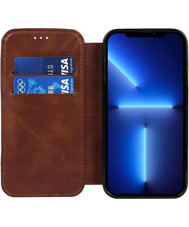 BRART Wallet Case for iPhone 13/13 Pro/13 Pro Max PU Leather Magnetic Protective Flip Case Cover with Credit Card Slot Viewing Stand Shockproof TPU (Color : Brown Size : 13 mini 5.4") 13 mini 5.4" Brown - Buy Online on GoSupps.com
