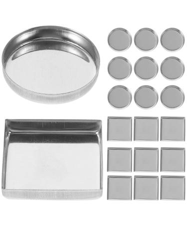 30pcs Aluminum Plate Empty Square Metal Pan Square Empty Metal Pan Empty Eyeshadow Tins Eyeshadow Pan Mini Paint Palette Empty Pan for Cosmetic Palette Lipstick Stainless Steel