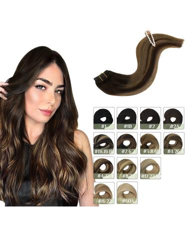 DOORES Clip in Human Hair Extensions 18 Inch Balayage Dark Brown to Chestnut Brown - 5pcs 70g | Natural Straight Hair Extensions - Buy Online on GoSupps.com