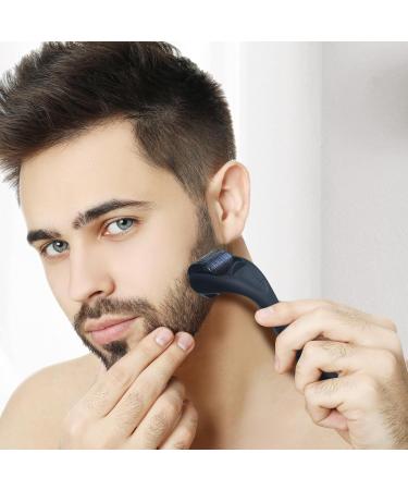 Lazzybeauty Derma Roller 0.5mm Titanium Microneedling Roller for Stimulate Beard and Hair Growth Men Micro Needling Facial Treatment Beauty Tool to Remove Wrinkle Anti-Puffiness Skin Rejuvenation - Buy Online on GoSupps.com
