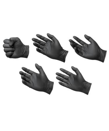 Buy Tiga-Med Powder-Free Black Nitrile Gloves - 100 pcs X-Large | Latex-Free Disposable One-Off Gloves for International Shipping - Buy Online on GoSupps.com