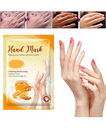 5 pairs Hand Masks Hand Moisturizing Gloves Mask for Dry Cracked Hands Anti-aging Repair Rough Skin with Collagen Natural Plant Extracts (Honey) - Buy Online on GoSupps.com