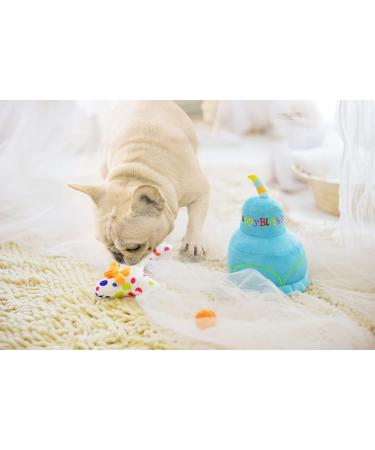 Pet Dog Birthday Cake & Birthday Bone Squeaky Soft Plush Toy - Celebrate Your Dog's Happy Birthday - Buy Online on GoSupps.com