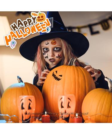 20 Sheets Halloween Temporary Tattoos - Pumpkin Ghost Decorations for Kids Party Favors and Goodie Bags - Buy Online on GoSupps.com
