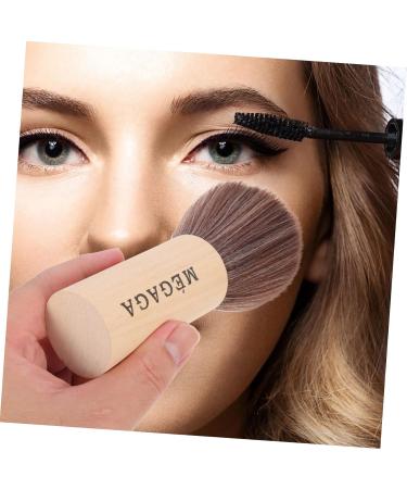 minkissy Record Cleaning Brush Highlighter Makeup Brush Fluffy Makeup Blending Foundation Makeup Wooden Handle Facial Brush Concealer Brush Face Miss Hair - Buy Online on GoSupps.com