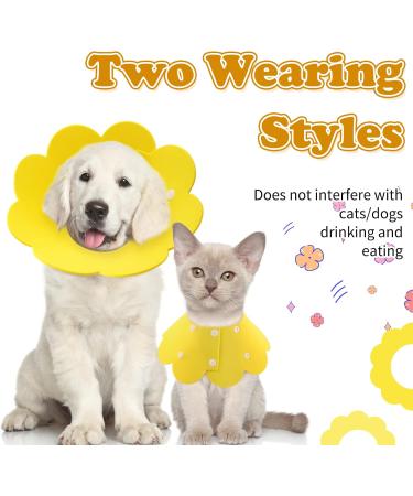 2-Piece Adjustable Soft Protective Collar for Dogs & Cats - Leak Protection Neck Rope - Recyclable Elisabethane Pet Collar in Yellow (Large) - Buy Online on GoSupps.com