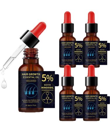 5% Biotin Minoxidil Hair Growth Oil 5% Minoxidil for Men and Women Hair Growth Serum Minoxidil Biotin Hair Growth Serum Nourishes Scalp Stops Hair Loss & Thinning 20ml (100ml)
