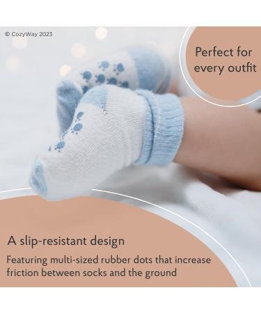 CozyWay Baby Non-Slip Ankle Socks with Grippers 6-12 Months - 12 Pairs (Black/White/Dark Grey) - Buy Online on GoSupps.com