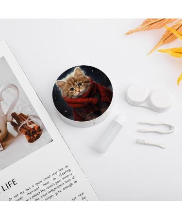 Cat in The Snow Contact Lens Travel Kit - Portable Cute Contact Box with Mirror for Daily Outdoor Use - Buy Online on GoSupps.com