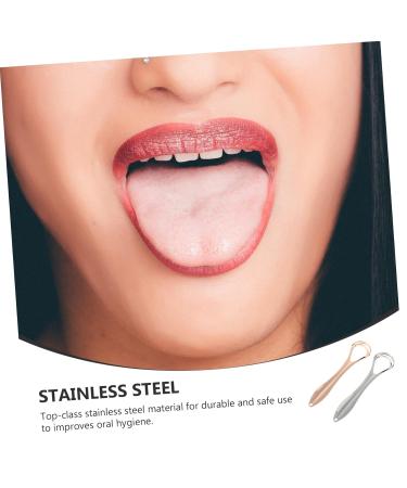 FRCOLOR 2pcs Stainless Steel Tongue Brush - Best Oral Care Tool for Fresh Breath - Buy Online on GoSupps.com