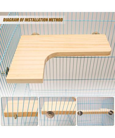 4 Pcs Hamster Wooden Platform L-shaped Large Platform Natural Wooden Parrot Round Standing Board Rat Activity Chinchilla Bird Cage Accessories for Squirrel Gerbil Chinchilla Dwarf Hamster (L) - Buy Online on GoSupps.com
