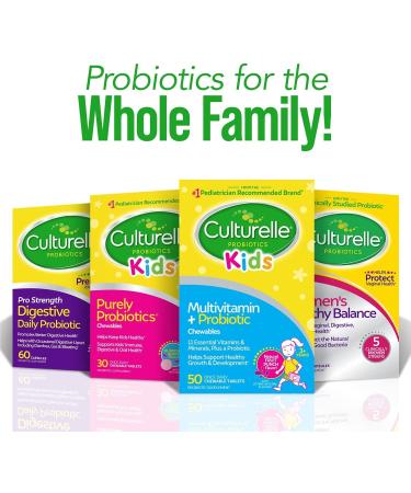 Culturelle Kids Probiotics Multivitamin Fruit Punch - 50 Chewable Tablets for Ages 3+ - Buy Online on GoSupps.com