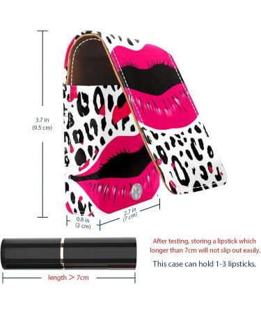 Travel Lipstick Organizer Case with Mirror | Portable Makeup Bag - Contemporary Abstract Leopard Design - Buy Online on GoSupps.com