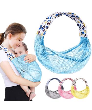 HINATAA Breathable Baby Sling Adjustable Baby Wrap Baby Carrier Wrap Quick Dry 3D Mesh Fabric Thick Shoulder Straps Elastic for Summer Pool Beach Newborn Carrying (Blue)