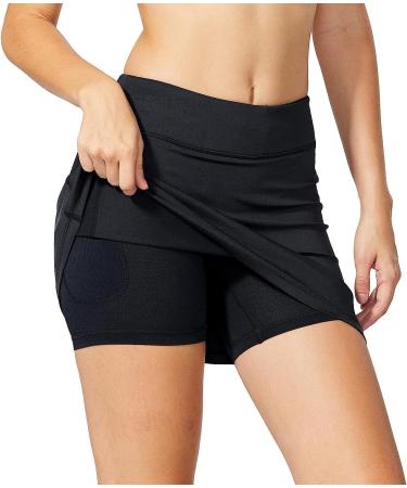 Baleaf Women's Tennis Skirt Golf Skorts with Shorts Pockets | Black, Large - Buy Online on GoSupps.com