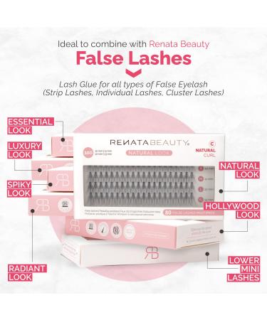 Renata Beauty 24-Hour Transparent Lash Glue for False Eyelash Extensions - Waterproof, Dual-Function Brush Tube - Compatible with Glue Remover - Buy Online on GoSupps.com