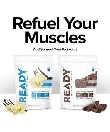 Ready Protein Powder 25g Whey Protein 120 Calories 0g Added Sugar 7 Simple Ingredients No Artificial Additives Gluten-Free Clean & Natural Vanilla (1 Pound Bag) Vanilla 1 Pound (Pack of 1) - Buy Online on GoSupps.com