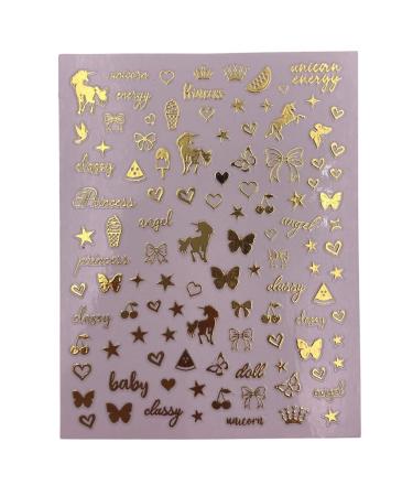 Impeccable 5 Sheets Luxury Nail Art Stickers - 500+ Gold Customized Decals for Fake Nail Designs and Salon Accessories - Buy Online on GoSupps.com
