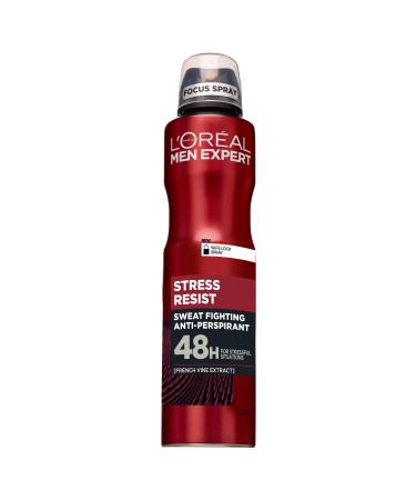 L'Oreal Paris Men Expert Stress Resist Deodorant 250 ml Pack of 6 Fresh 1 count (Pack of 1)
