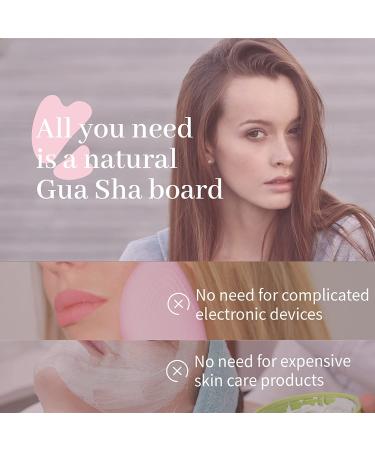 Natural Jade Stone Gua Sha Facial Tool for SPA Acupuncture Therapy - Pink - Buy Online on GoSupps.com