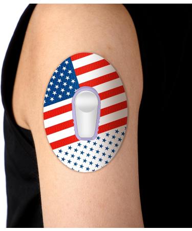 Timgle Waterproof Adhesive Patches for Dexcom G6 - American Flag Pattern | Pre-Cut Tape Stickers for CGM Protection (24 Pcs - Buy Online on GoSupps.com